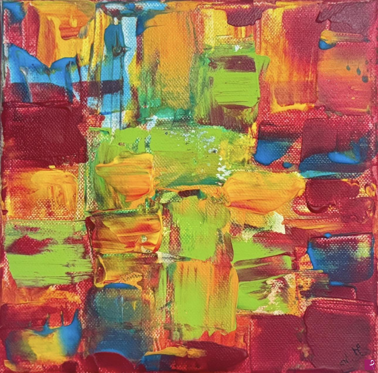 quadri in vendita online - Quadro astratto originale dipinto a mano 20×20 cm – acrilico su tela