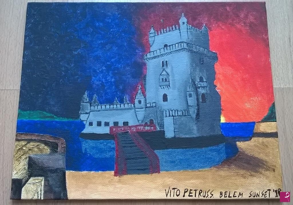 quadri in vendita online - Quadro della torre di Belem al tramonto