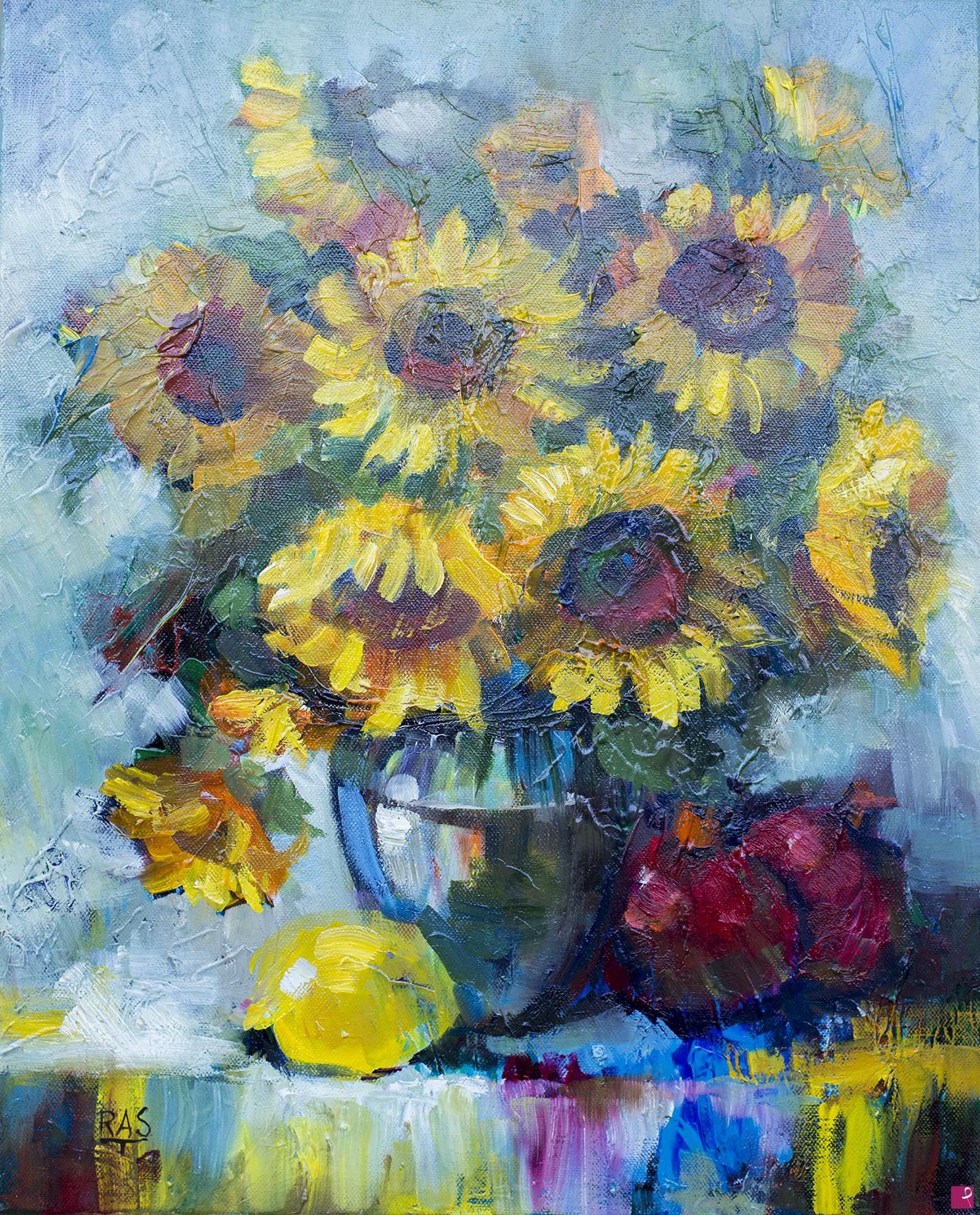 quadri in vendita online - Quadro Girasoli olio su tela