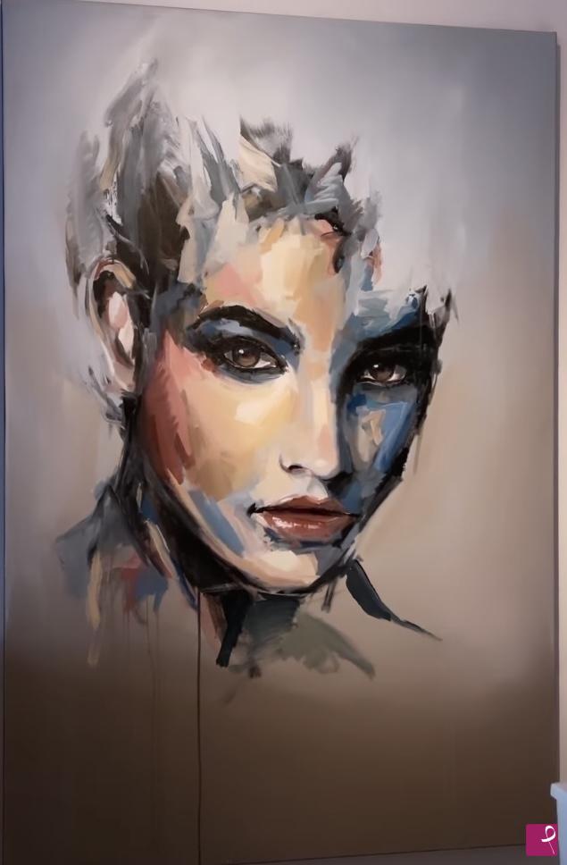 venduto quadro - Quadro moderno ritratto donna dipinto a mano 140x90 -  Giorgio Zuddas