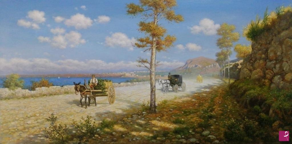 quadri in vendita online - Quadro: Strada assolata di Palermo