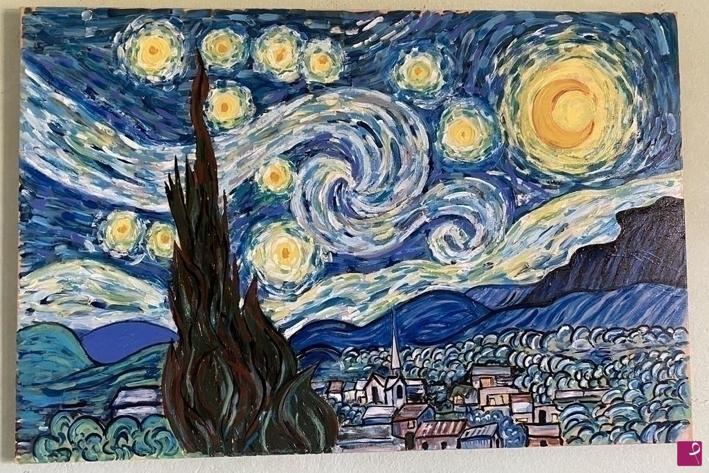 disponibile quadro - Quadro Van Gogh notte stellate dipinto a mano su tela  - Giorgio Zuddas