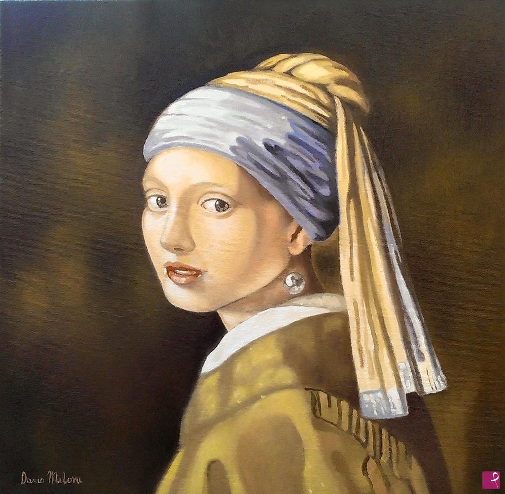 quadri in vendita online - " Ragazza col Turbante" quadro moderno dipinto a mano , oil on canvas.
