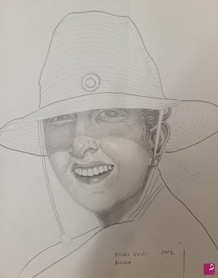 quadri in vendita online - Ragazza con cappello