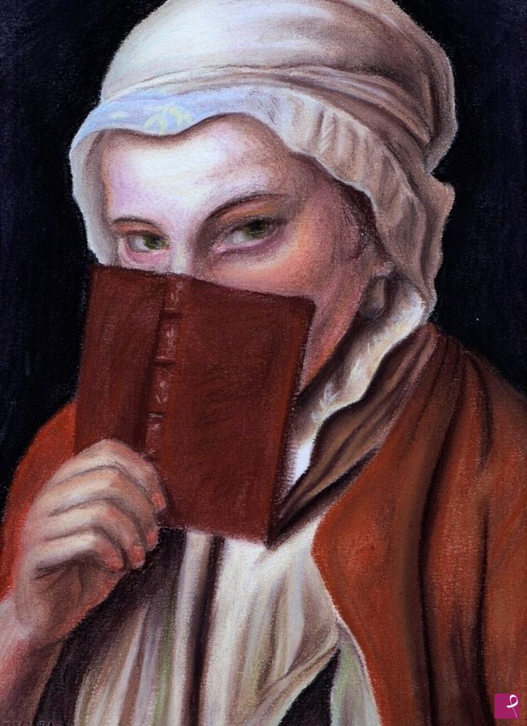 quadri in vendita online - Ragazza con libro