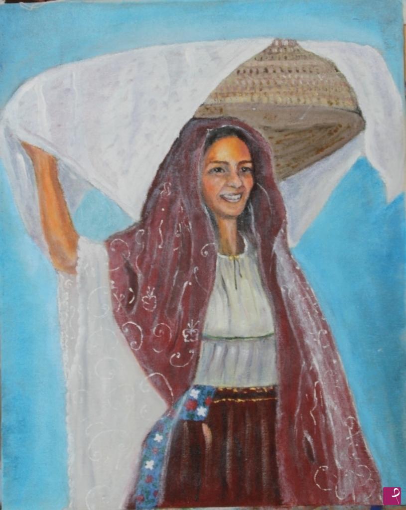 quadri in vendita online - ragazza in costume