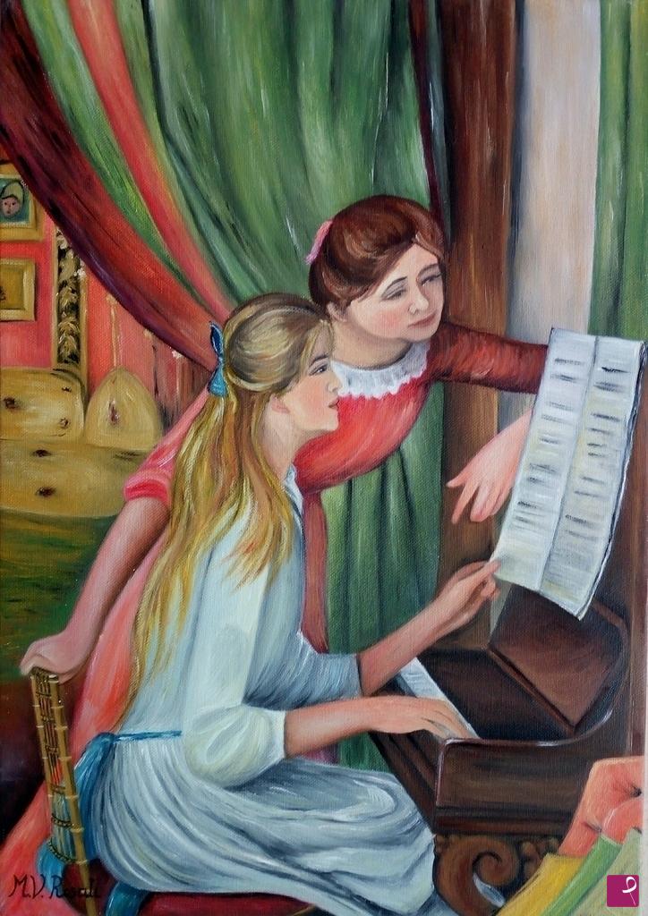quadri in vendita online - RAGAZZE AL PIANO