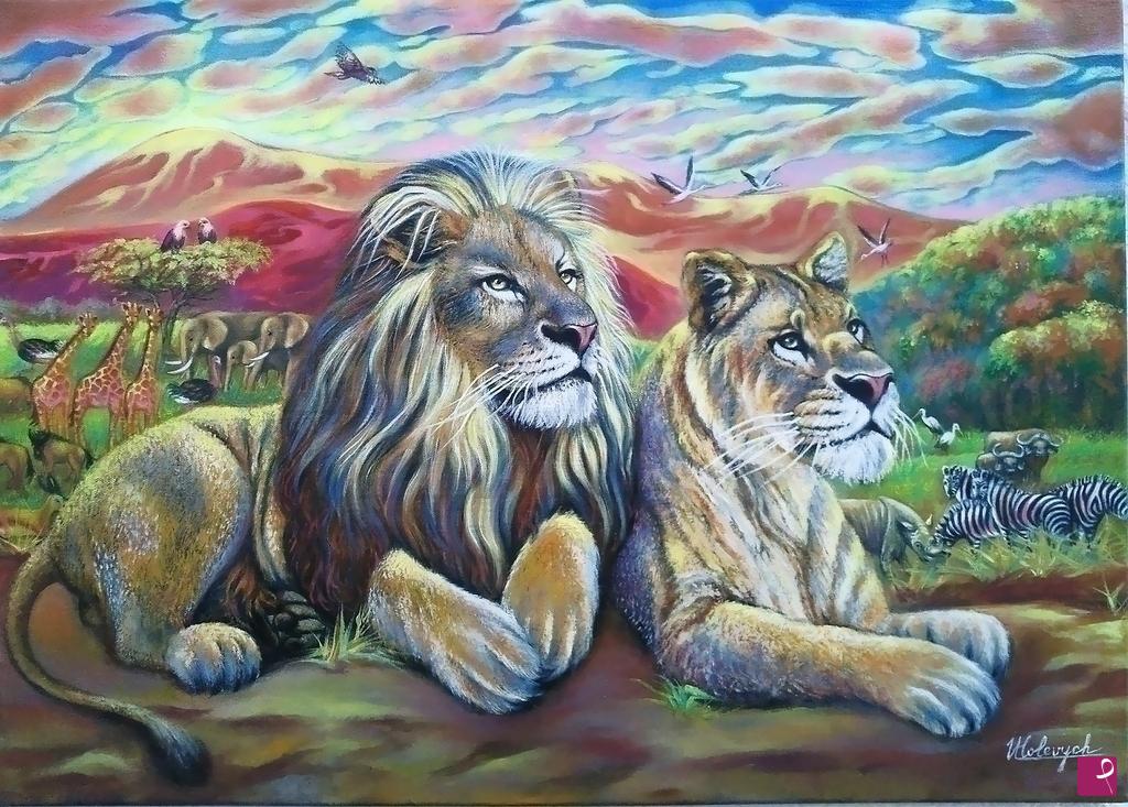 quadri in vendita online - Re della Savana