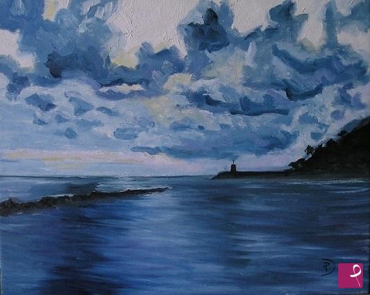 quadri in vendita online - Recco al tramonto