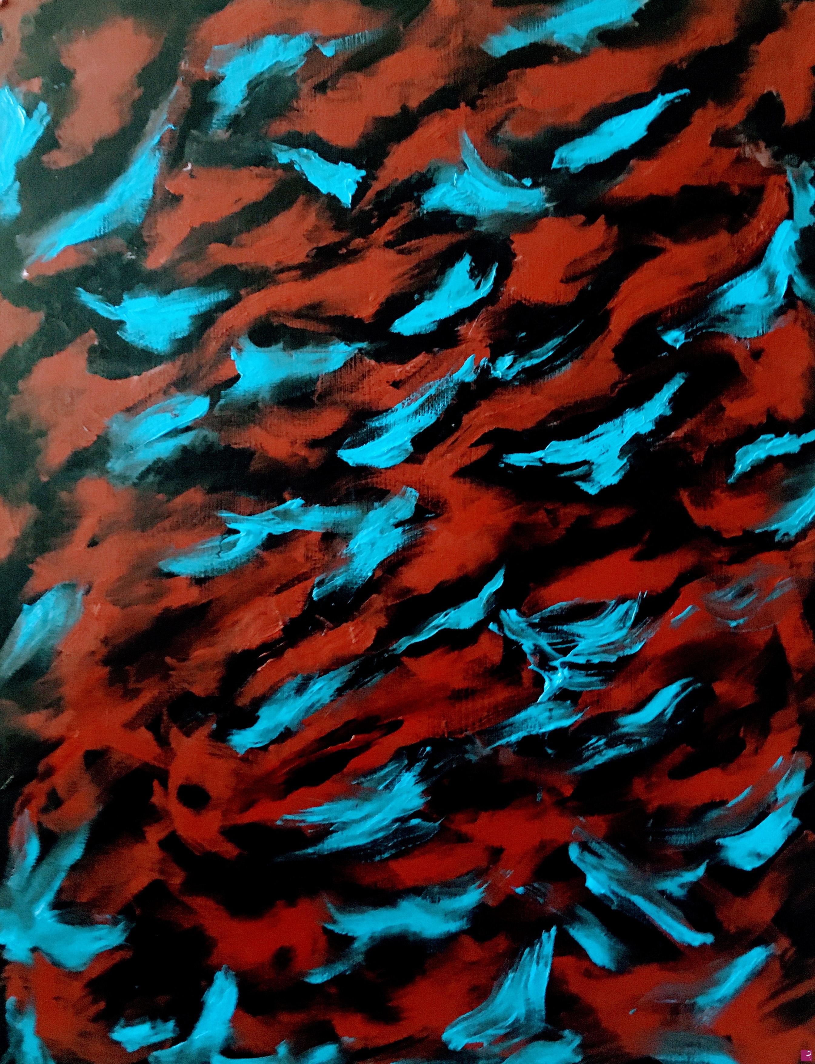 quadri in vendita online - Red clouds