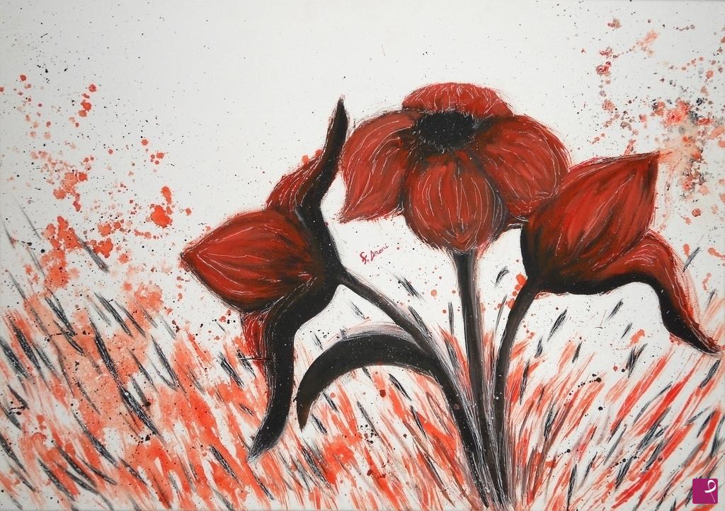 quadri in vendita online - Red Flower
