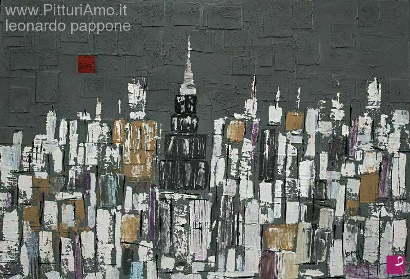 quadri in vendita online - red moon in new york