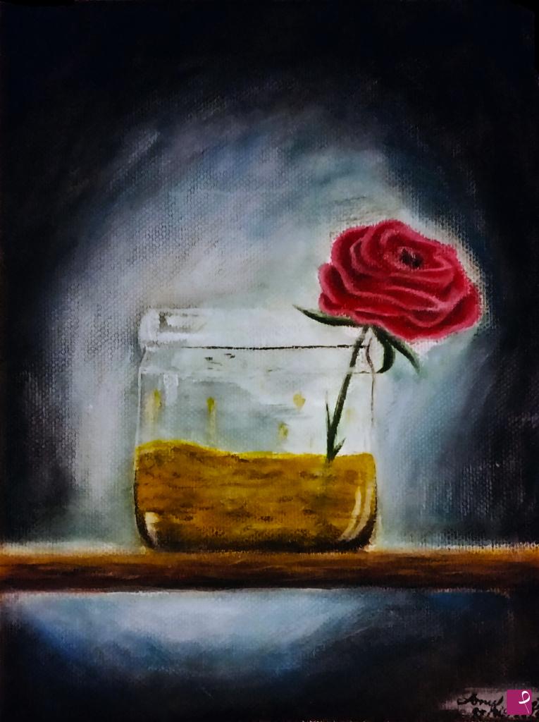 quadri in vendita online - Red rose