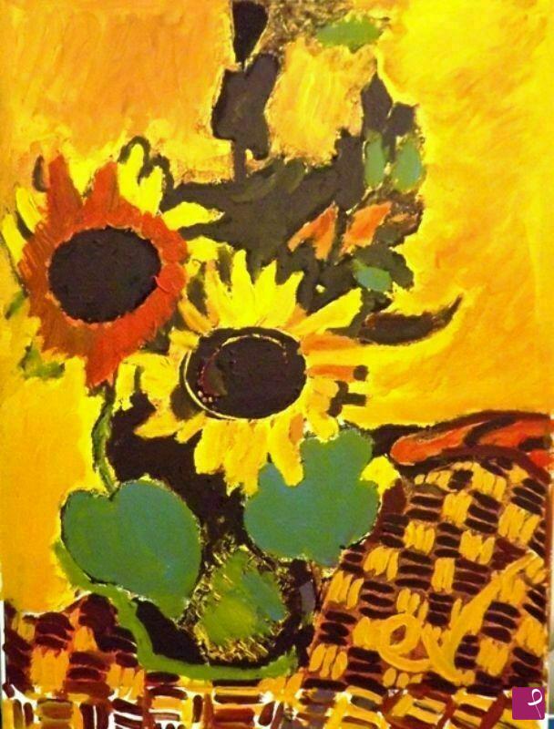 quadri in vendita online - REPLICA D'AUTORE GIRASOLI  DI BRAQUE