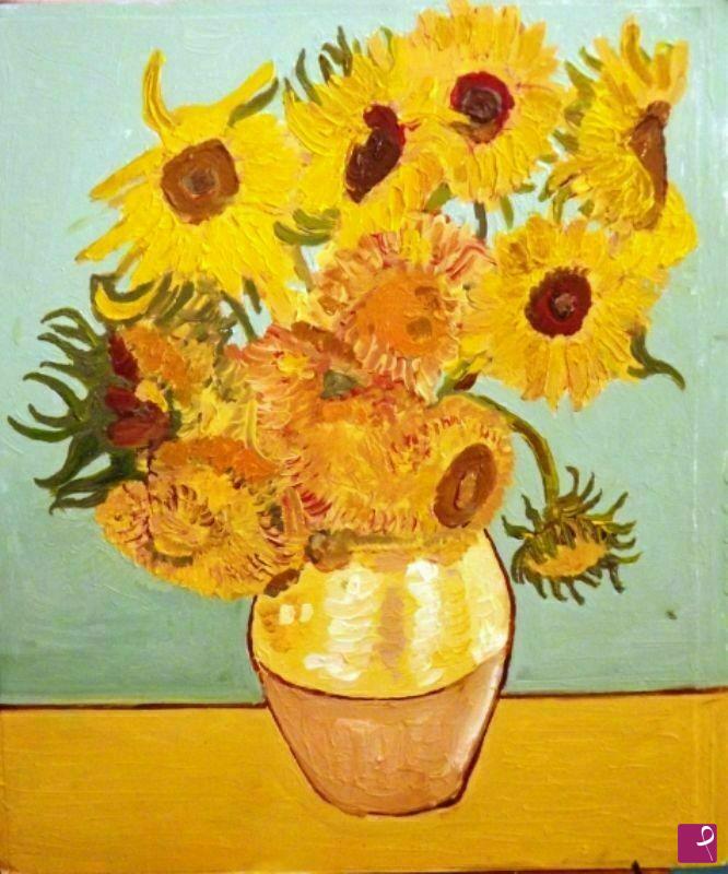 quadri in vendita online - REPLICA D'AUTORE I GIRASOLI DI VAN GOGH