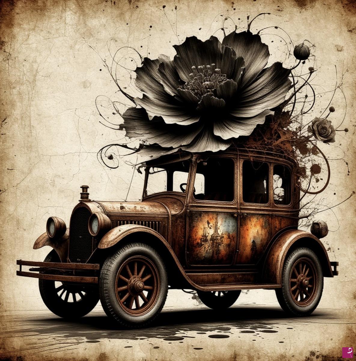 quadri in vendita online - Retro car