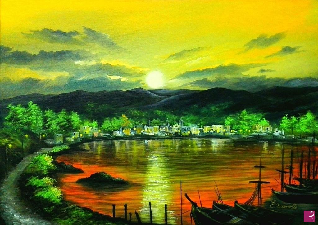 quadri in vendita online - Riflessi al tramonto