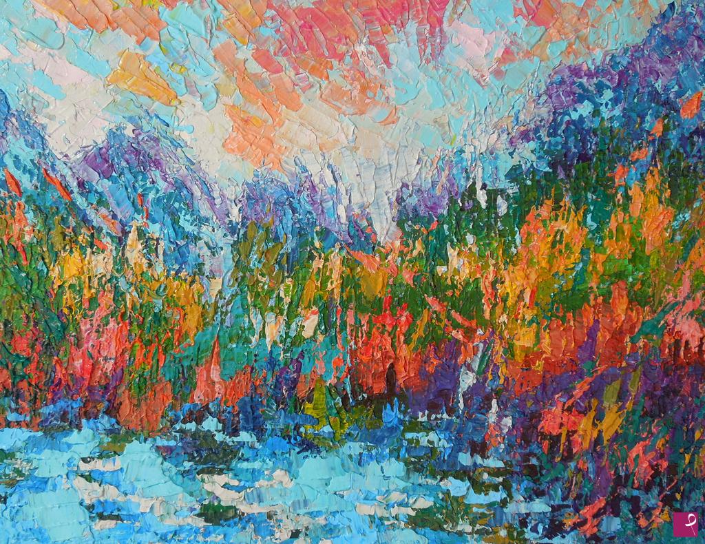 quadri in vendita online - Riflessi rosa in autunno - 180
