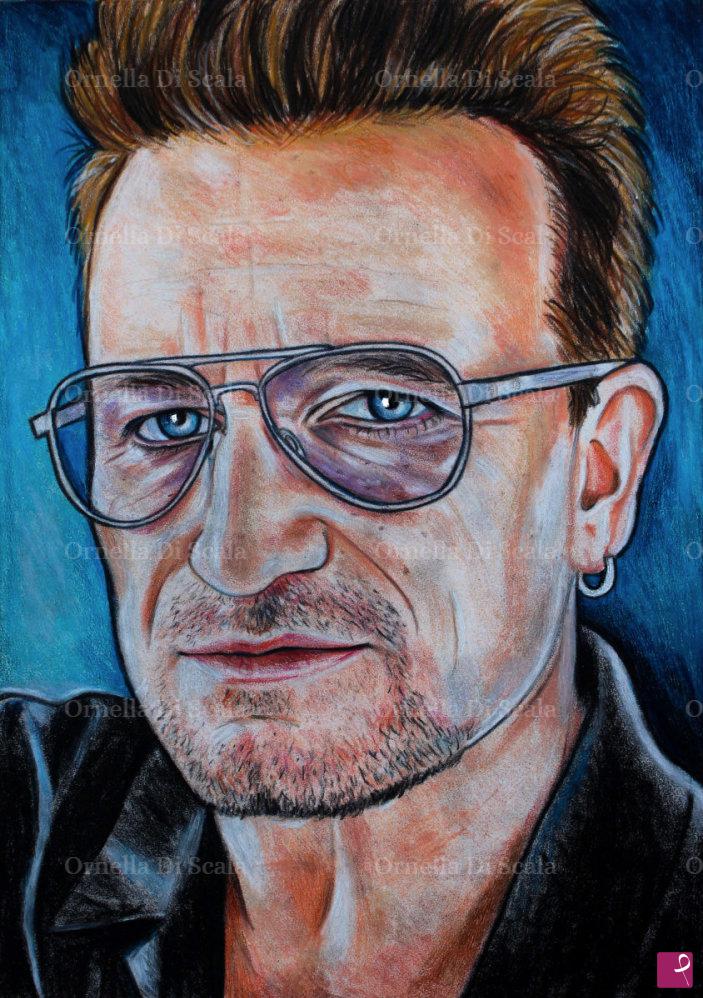quadri in vendita online - Ritratto Bono Vox U2
