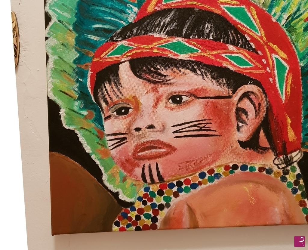 quadri in vendita online - Ritratto di bimbo Indios Amazzonia