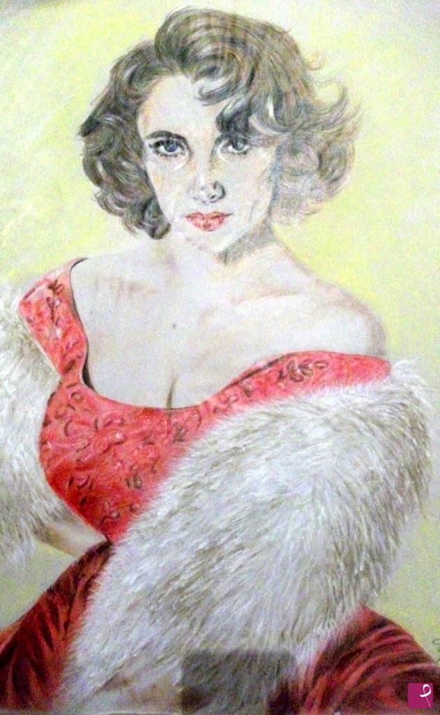 quadri in vendita online - ritratto di Liz Taylor