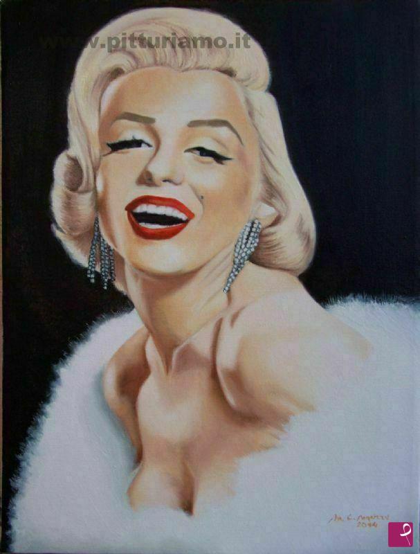 quadri in vendita online - Ritratto di Marilyn Monroe 4 - Si eseguono ritratti su commissione a 30 euro