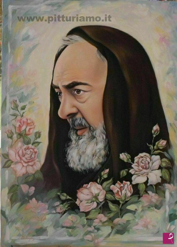 quadri in vendita online - ritratto di padre pio