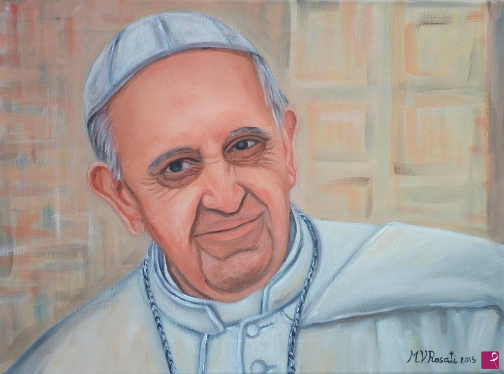 quadri in vendita online - RITRATTO DI PAPA FRANCESCO