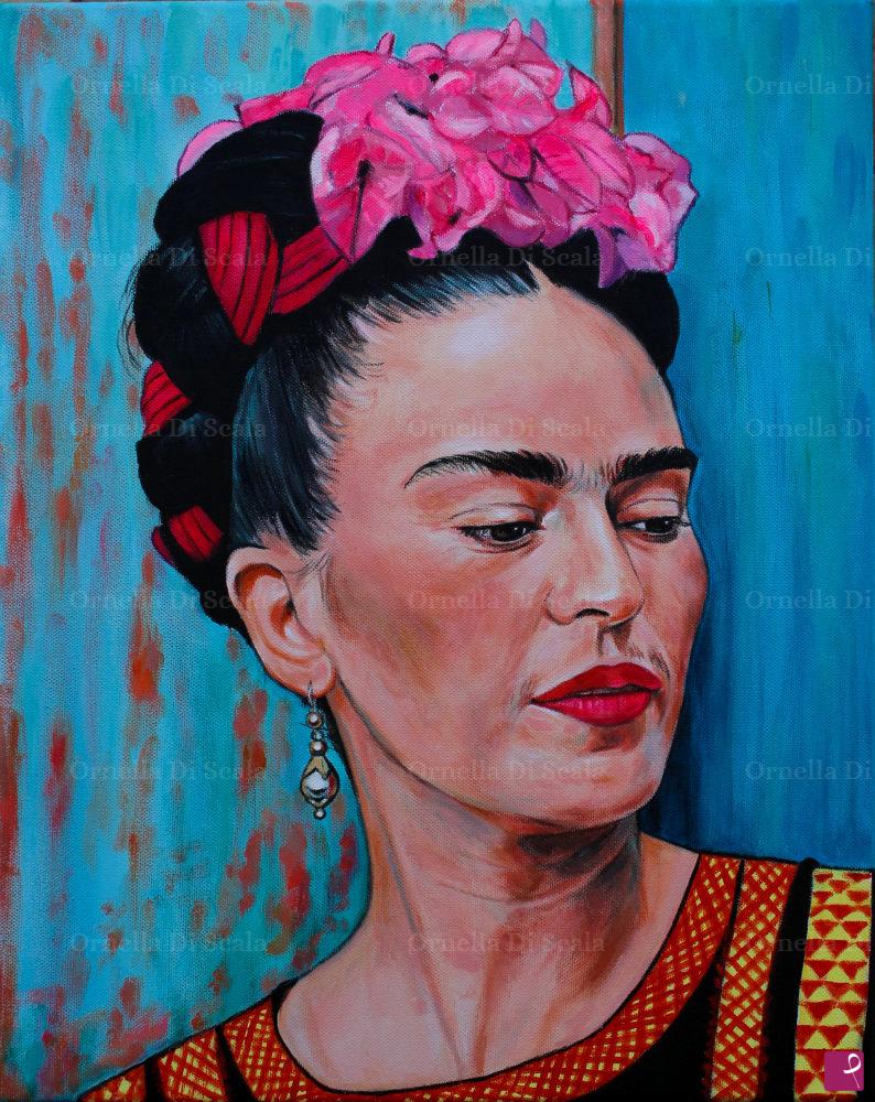 quadri in vendita online - Ritratto Frida Kahlo acrilico su tela