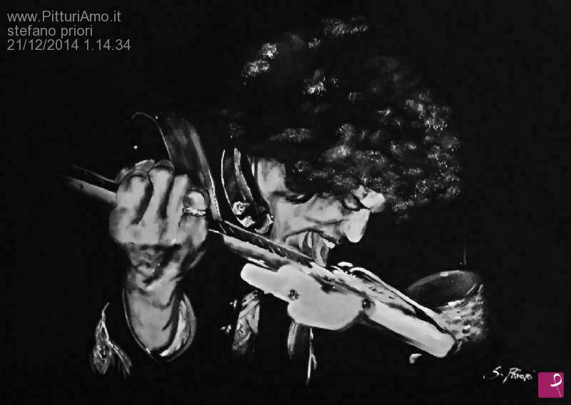 quadri in vendita online - Ritratto Jimi Hendrix 70x50