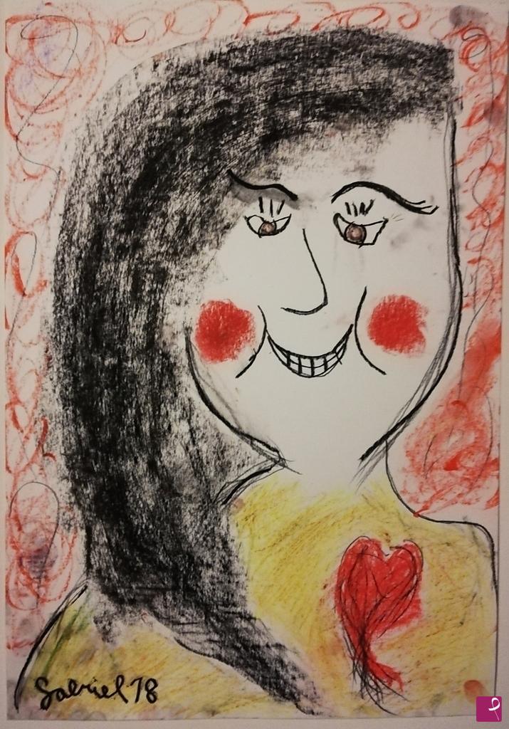quadri in vendita online - "Romantic cynical girl smile"