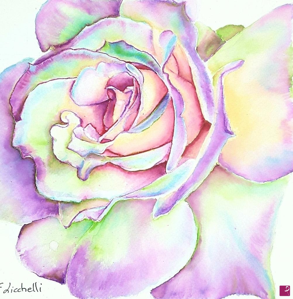 quadri in vendita online - Rosa arcobaleno