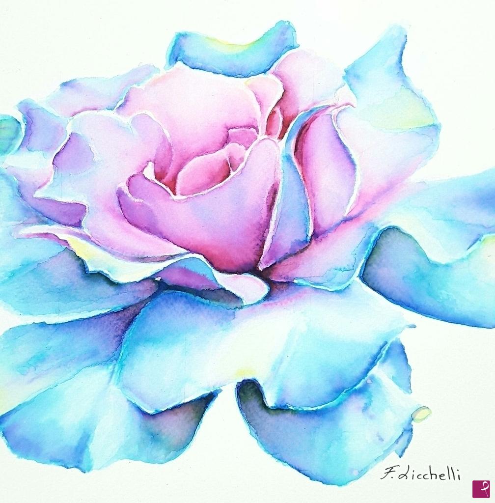 quadri in vendita online - Rosa blu