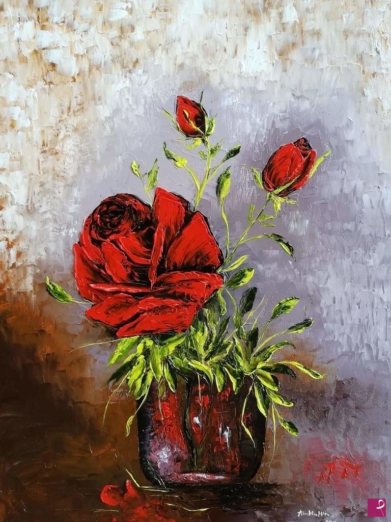 quadri in vendita online - Rosa rossa