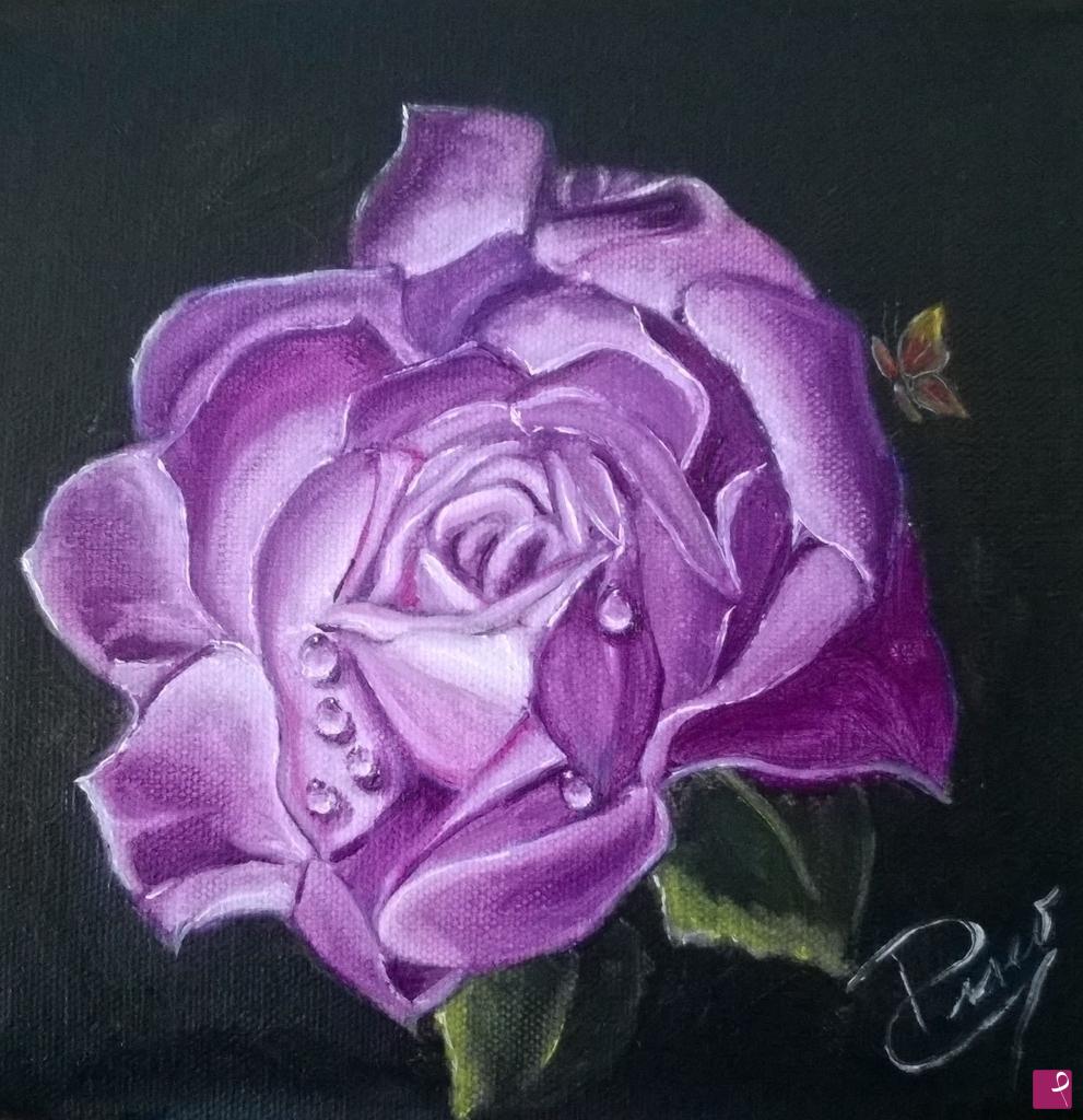 quadri in vendita online - Rosa viola