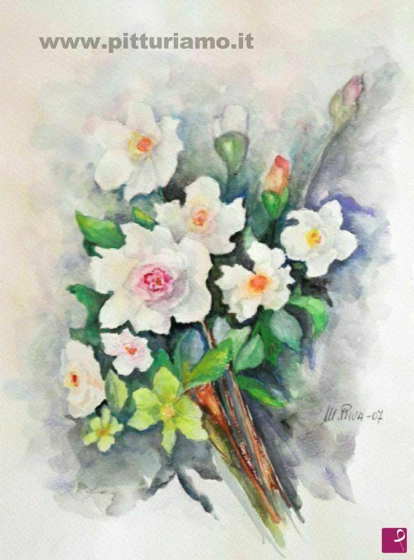 quadri in vendita online - Rose bianche