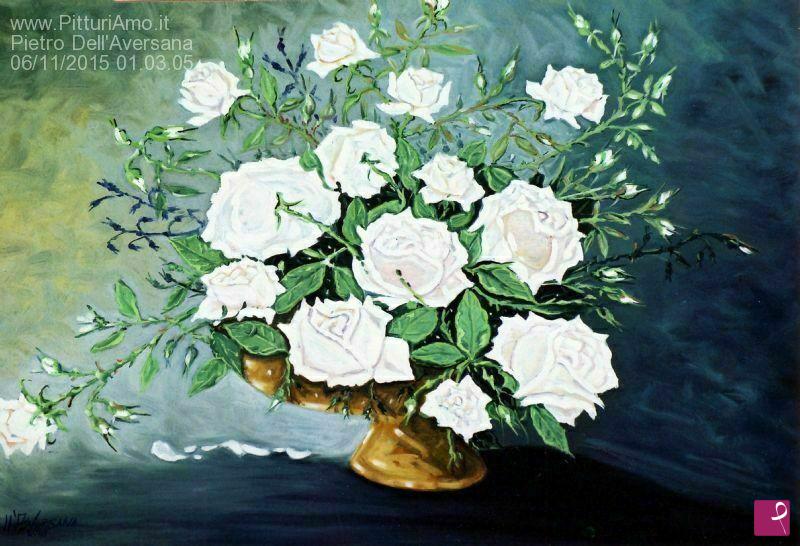 quadri in vendita online - "Rose bianche"