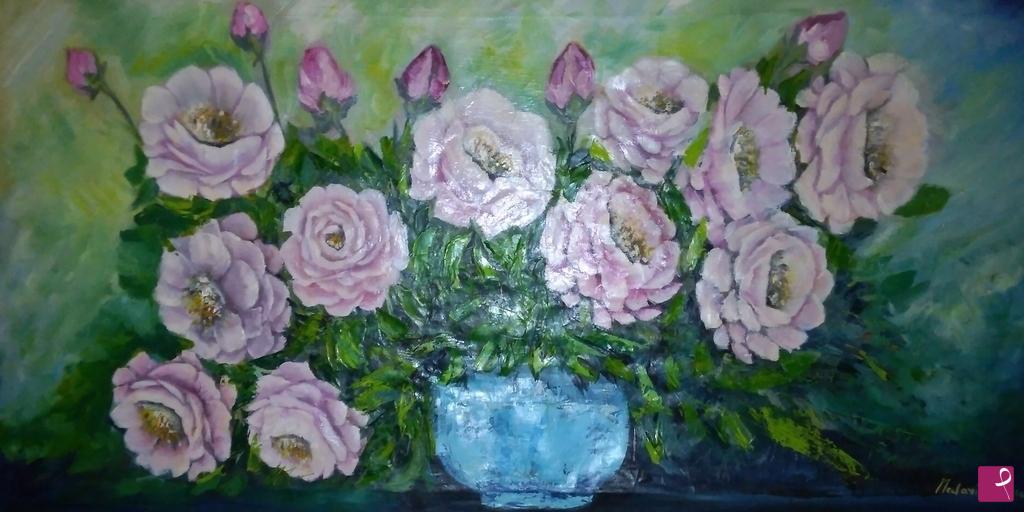 quadri in vendita online - Rose rosa