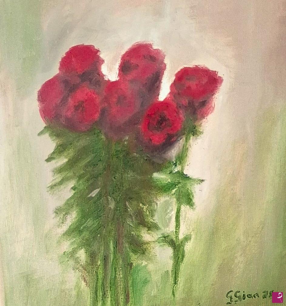 quadri in vendita online - Rose rosse per te