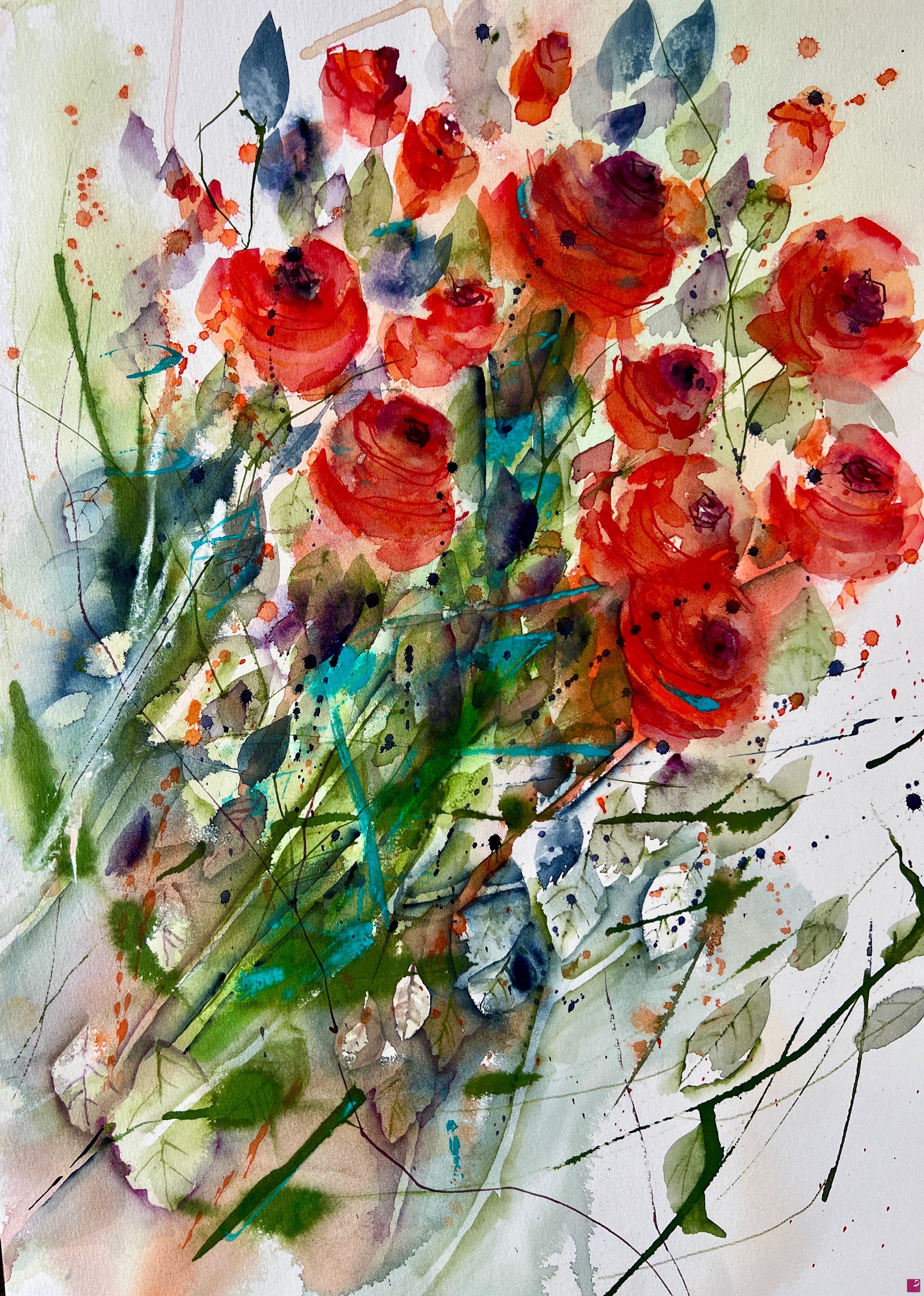 quadri in vendita online - Rose rosse per te