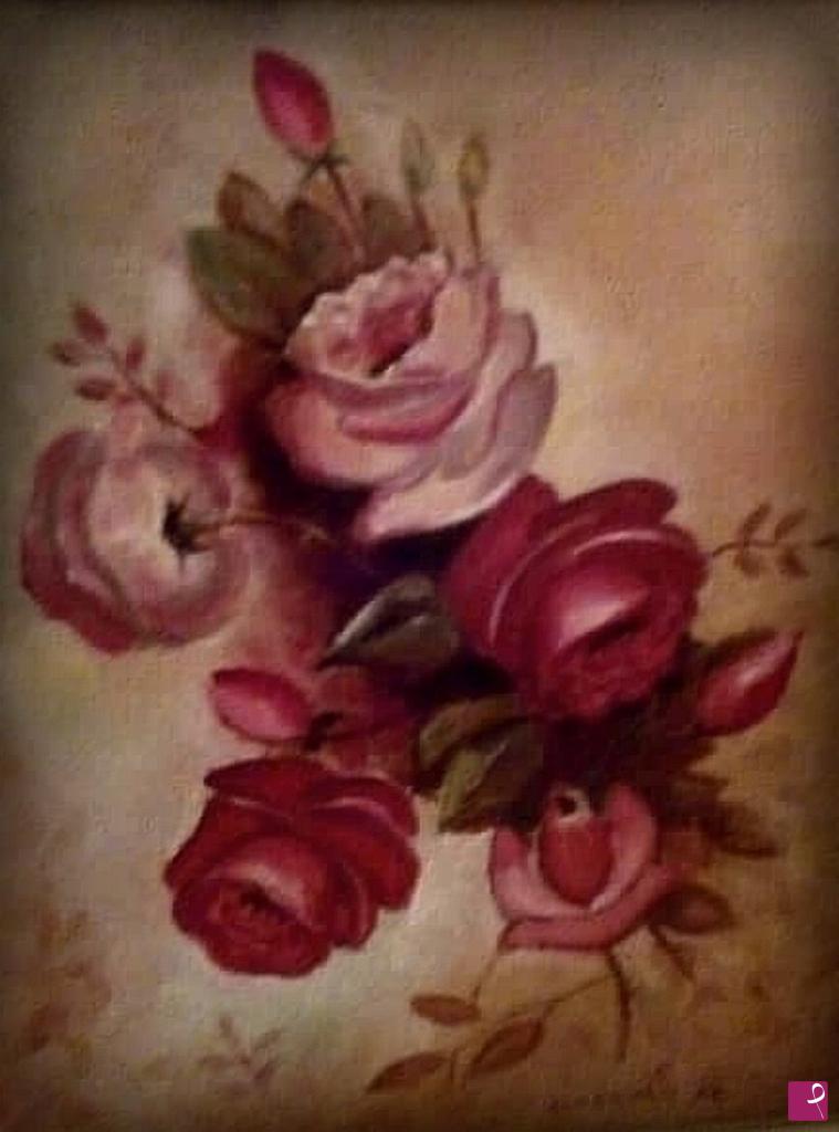 quadri in vendita online - rose...con  tocco  ottocentesco