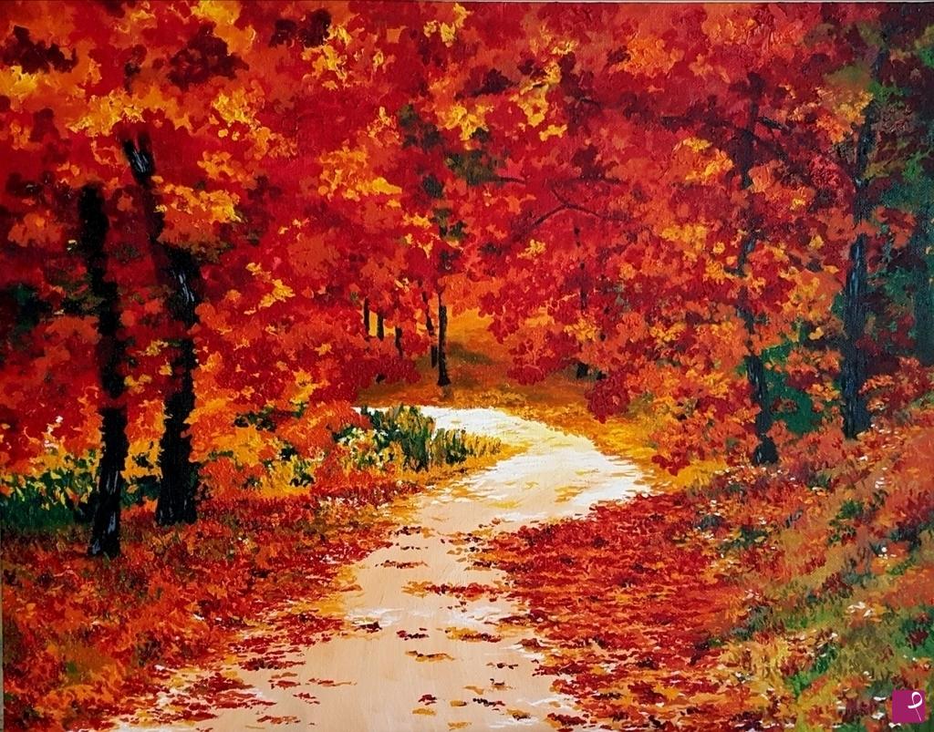 quadri in vendita online - Rosso d'Autunno