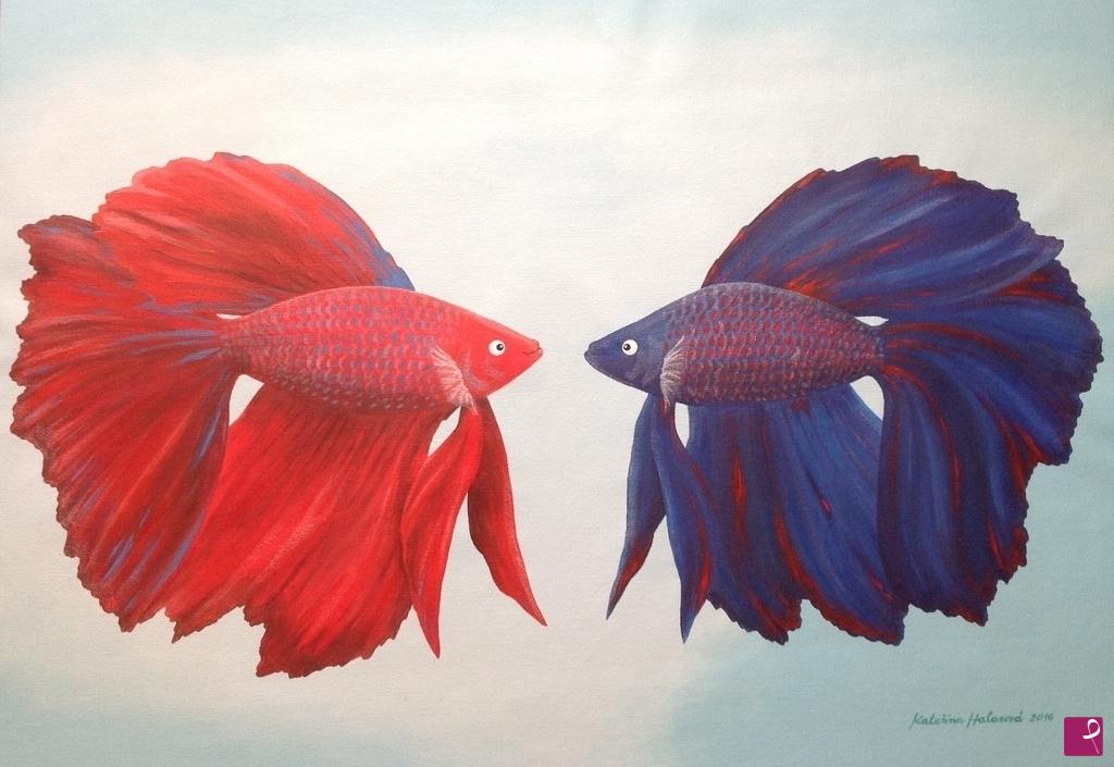 quadri in vendita online - Rosso e blu
