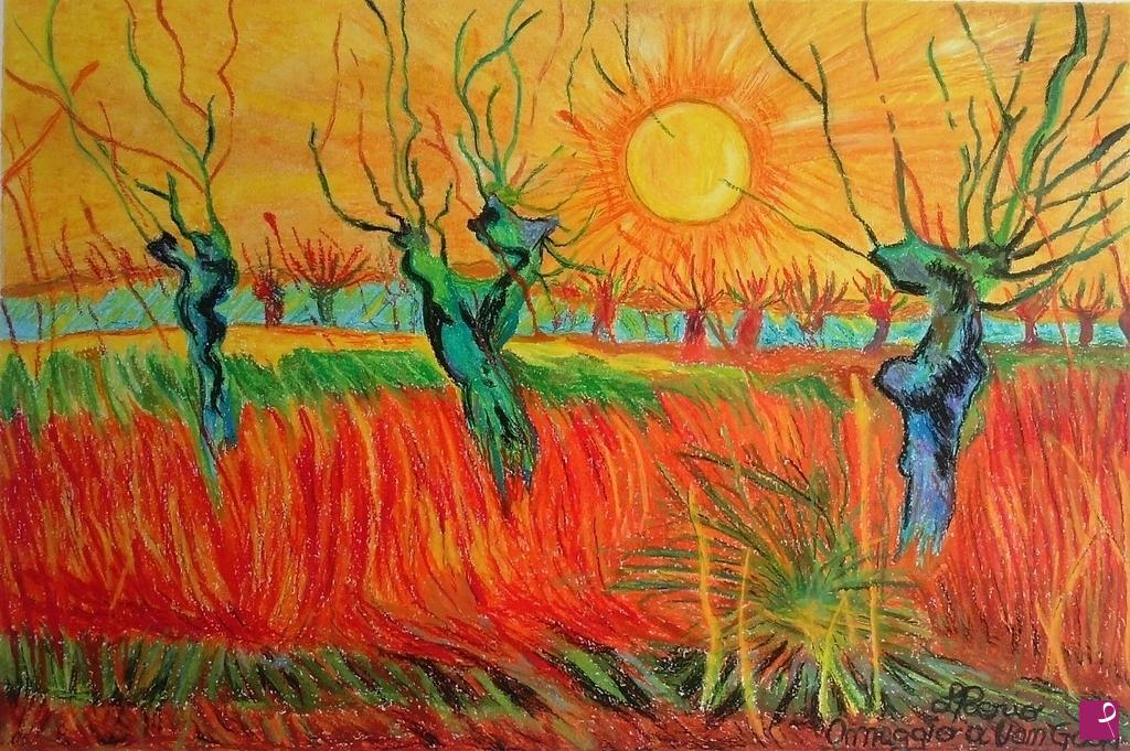quadri in vendita online - SALICI AL TRAMONTO