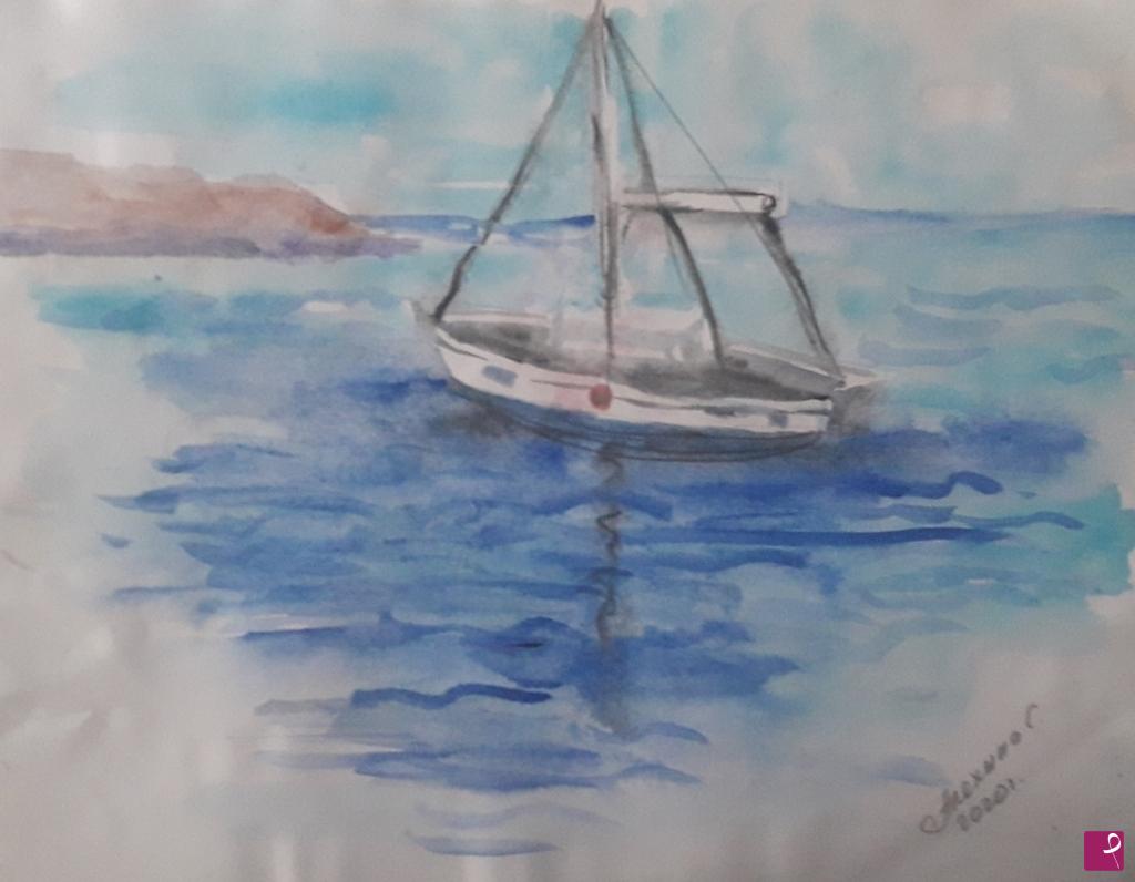 quadri in vendita online - Schizzo. Paesaggio marino 
