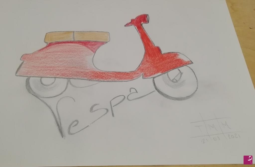 quadri in vendita online - schizzo vespa