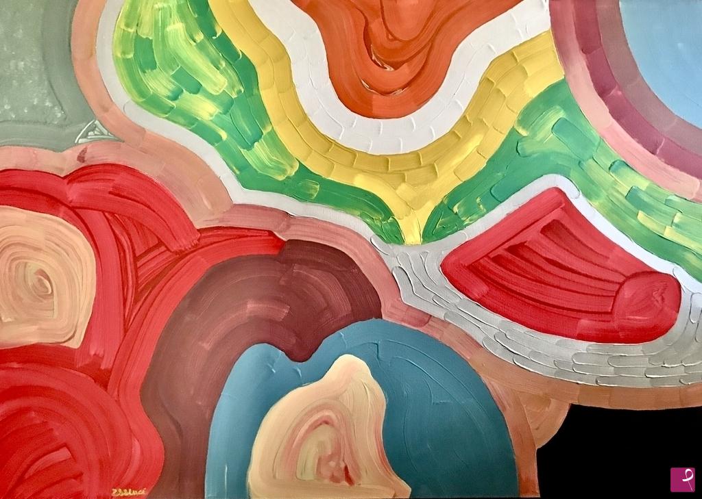 quadri in vendita online - "SCOMPOSIZIONE DI FORME COLORI DI NATURA ESOTICA"