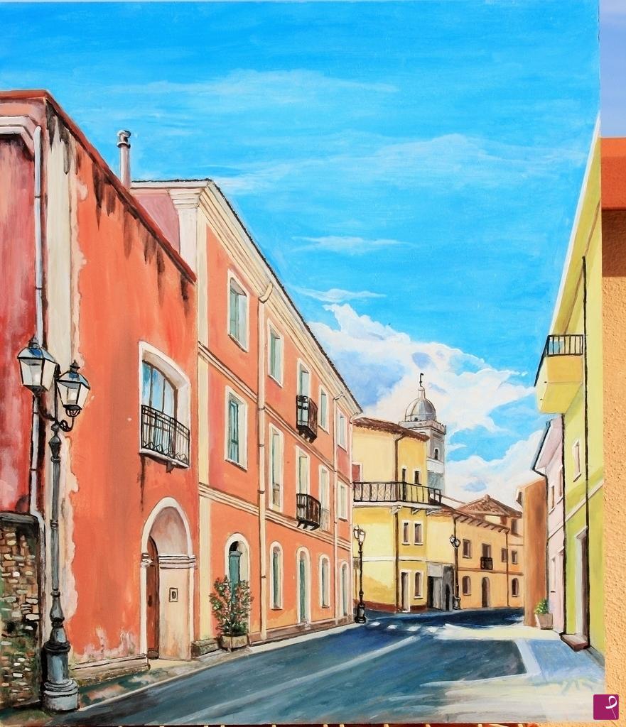 quadri in vendita online - scorcio antica casa Meana