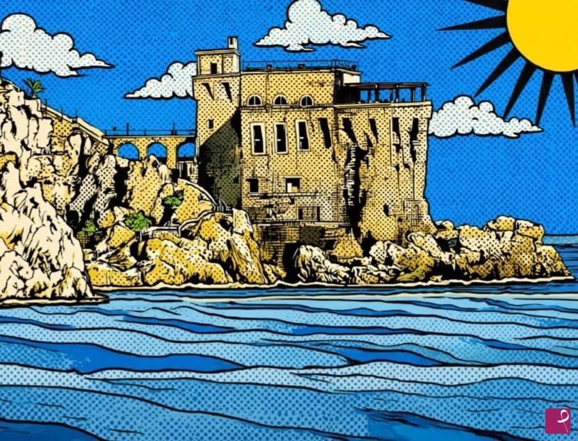 quadri in vendita online - Scorcio costiera Amalfitana