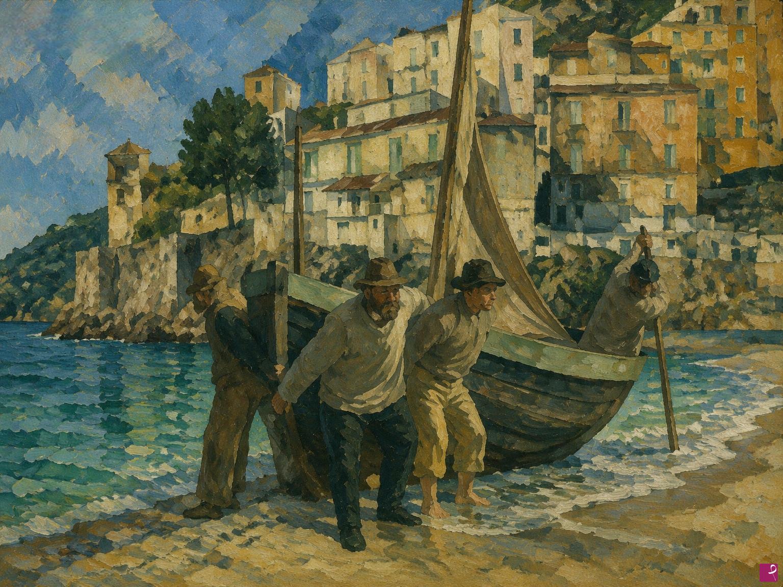 quadri in vendita online - Scorcio costiera Amalfitana